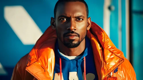 Man in Orange Jacket Portrait