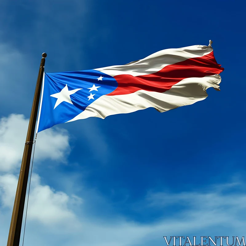 Waving Flag with Stars and Stripes AI Image