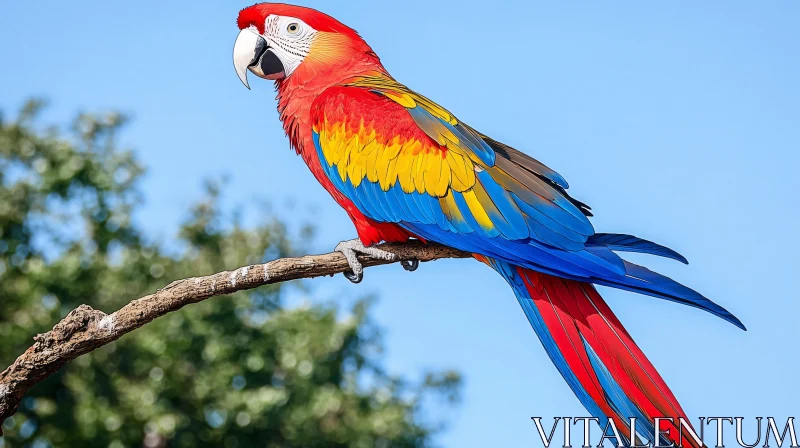 AI ART Colorful Scarlet Macaw in the Wild