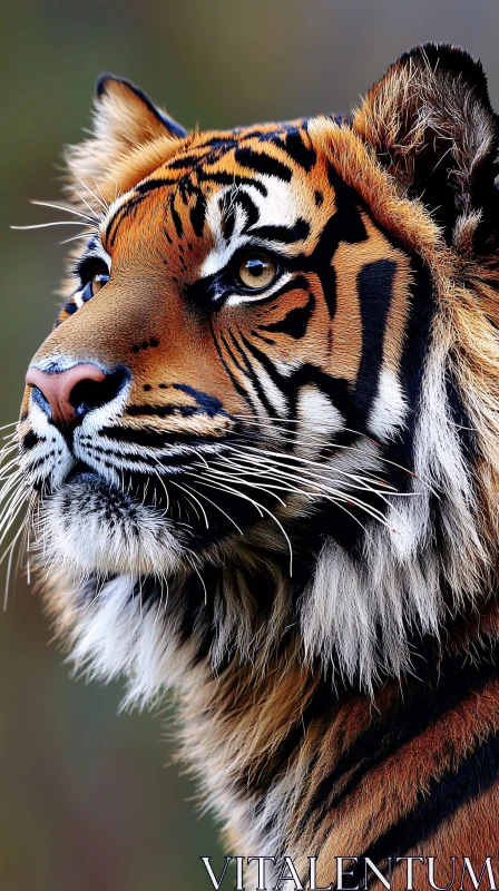 Tiger Portrait in Nature AI Image