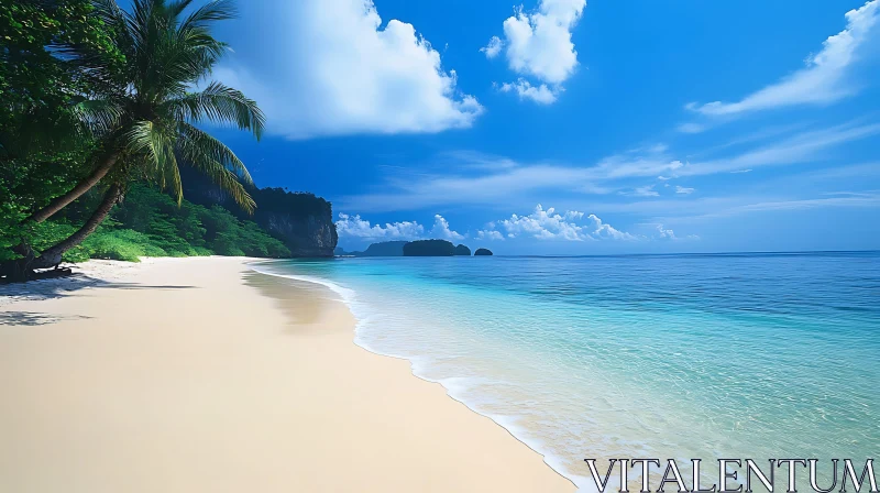 Idyllic Tropical Beach Paradise AI Image