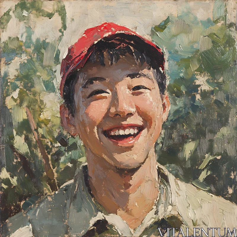 Joyful Man in Nature AI Image