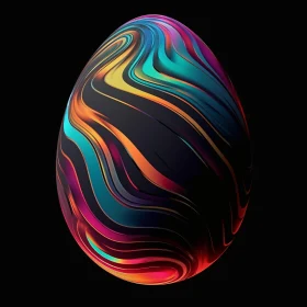 Colorful Swirling Egg Design