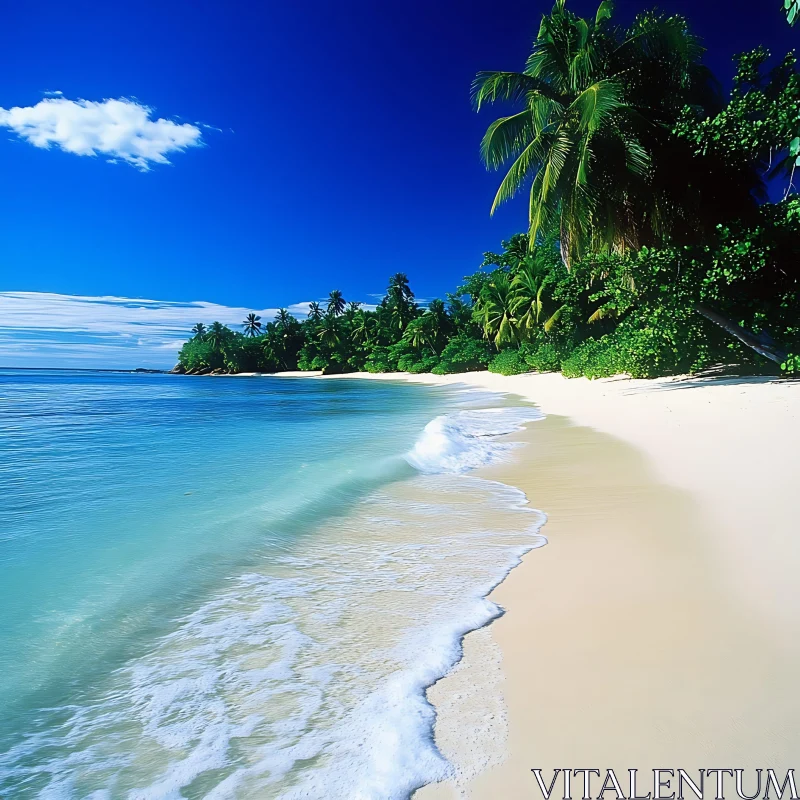 Idyllic Tropical Island Beach AI Image