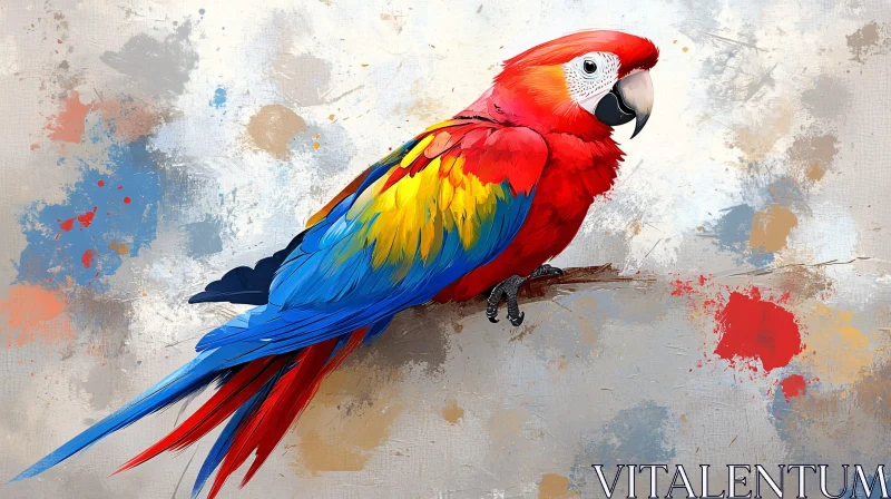 AI ART Vivid Parrot and Abstract Background