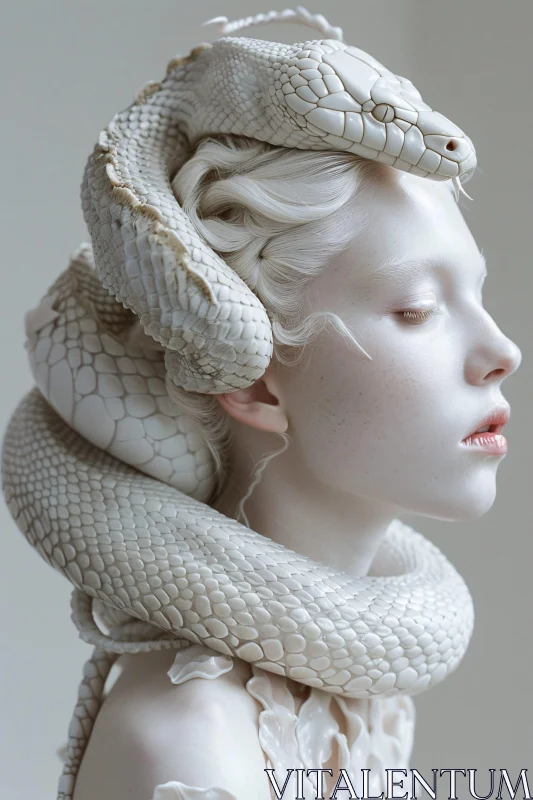 Serpent and Muse: An Artistic Fusion AI Image