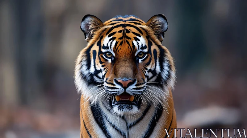 Powerful Tiger Close-Up in Natural Habitat AI Image