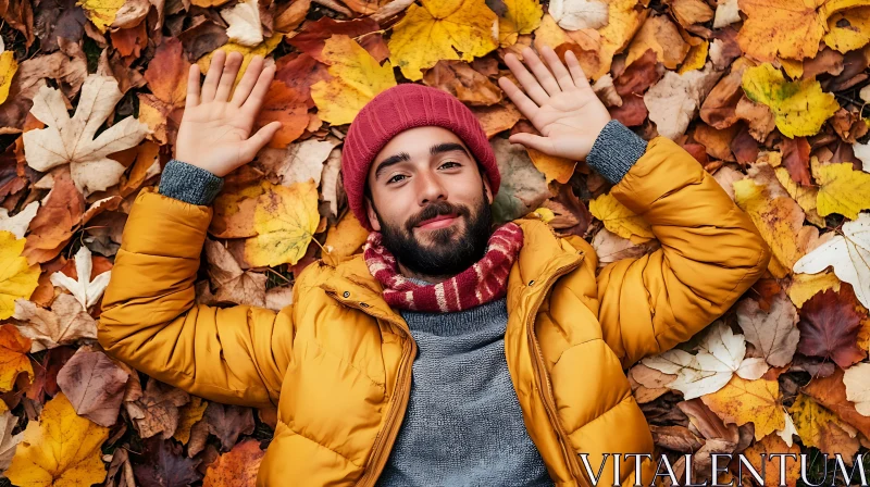 Warm Autumn Day in Leafy Surrounding AI Image