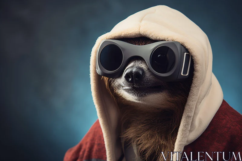 Charming Animal with Stylish Goggles AI Image