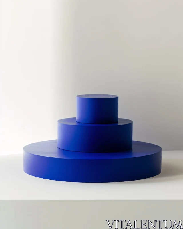 Blue Cylinder Art Installation AI Image