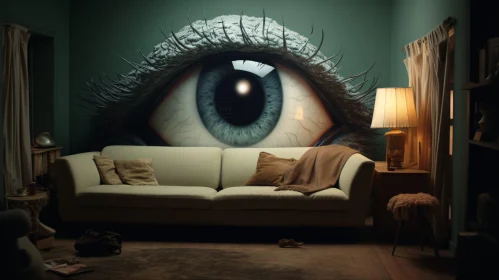 Intriguing Eye Design in Homely Lounge