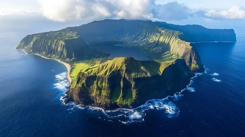 Majestic Island with Cliffs and Lagoon