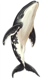 Graceful Marine Whale Art