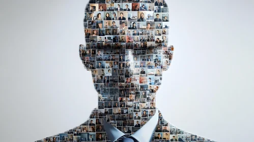Business Silhouette Made of Corporate Images