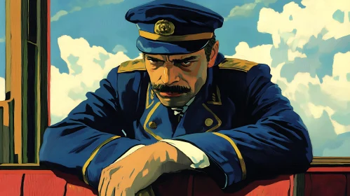 The Stern Officer in Blue