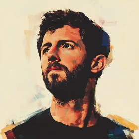 Artistic Painting of a Contemplative Man