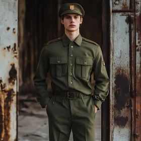 Military Man Urban Portrait