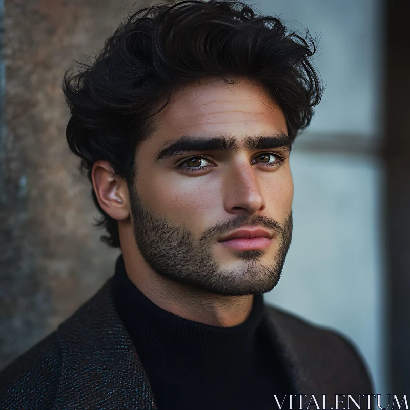 Sophisticated Male Portrait in Fashionable Attire