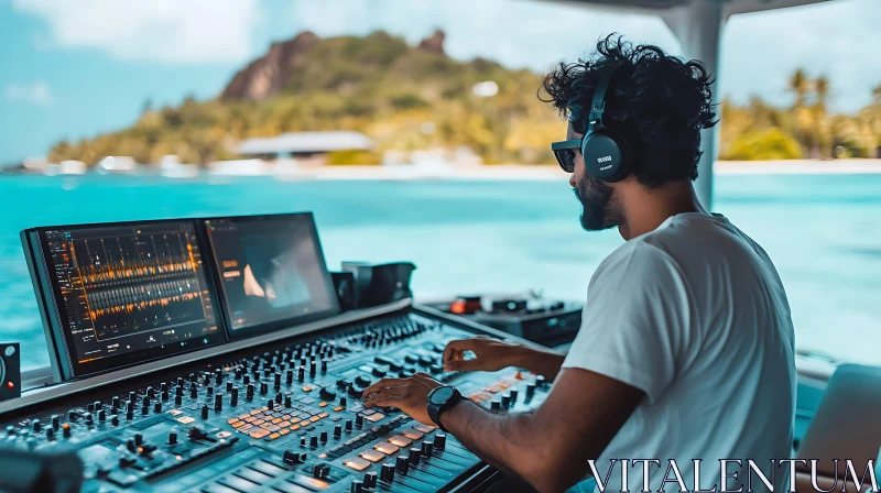 DJ at Beachside Mixing Console
