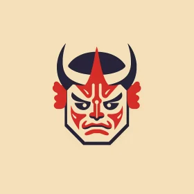 Graphic Demon Mask Illustration