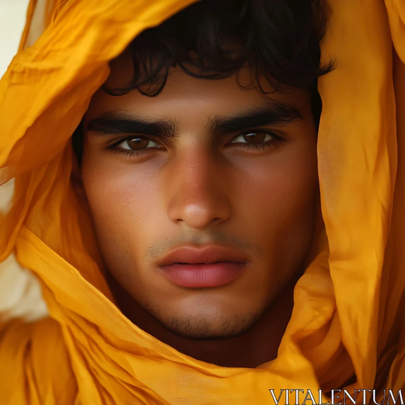 Captivating Male Portrait in Yellow