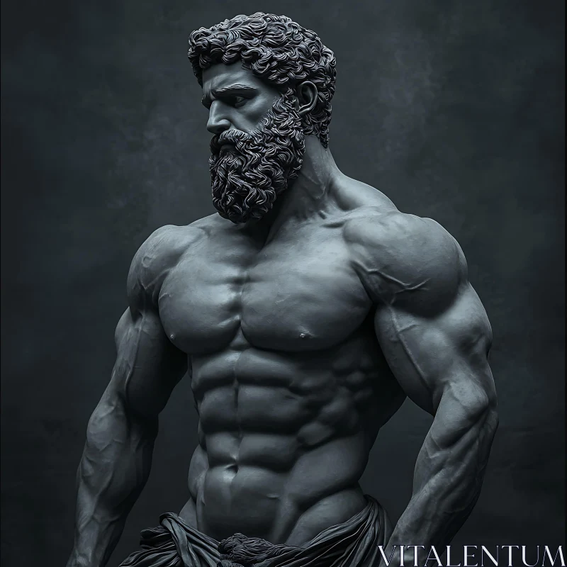 Classical Anatomical Male Figure Sculpture AI Image