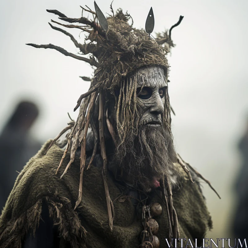 Ancient Woodland Spirit with Earthy Costume AI Image