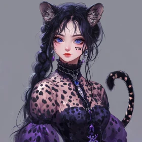 Anime Cat Girl Illustration