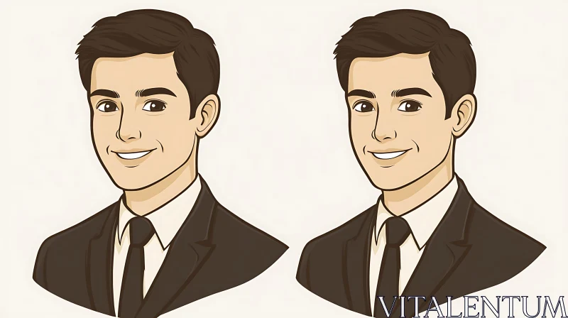 Cartoon Portraits of Professional Men AI Image