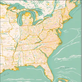 Historical Topographic Map of Eastern United States