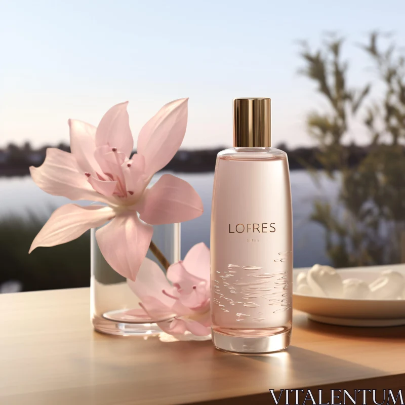 Elegant Floral Perfume Display AI Image