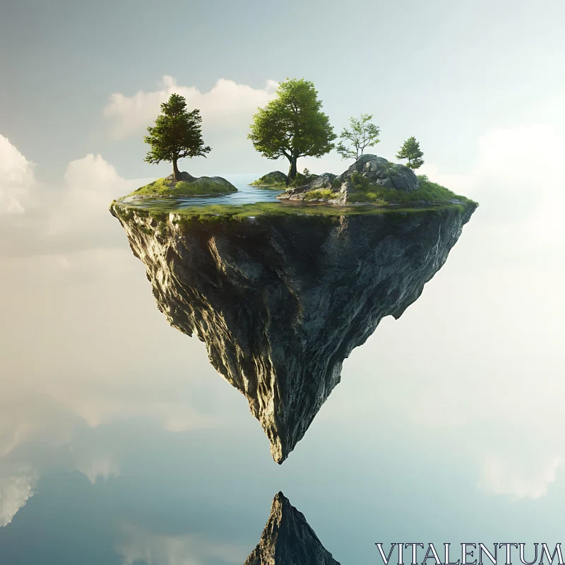 Levitating Island Wonderland AI Image