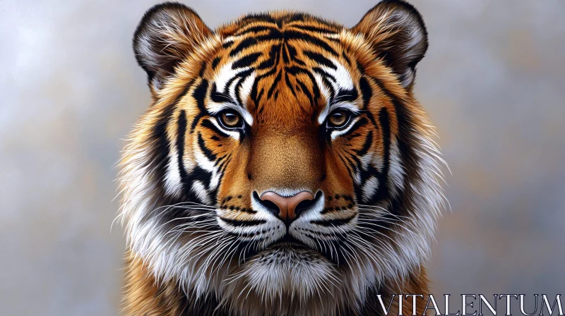 Close-Up Tiger Portrait AI Image