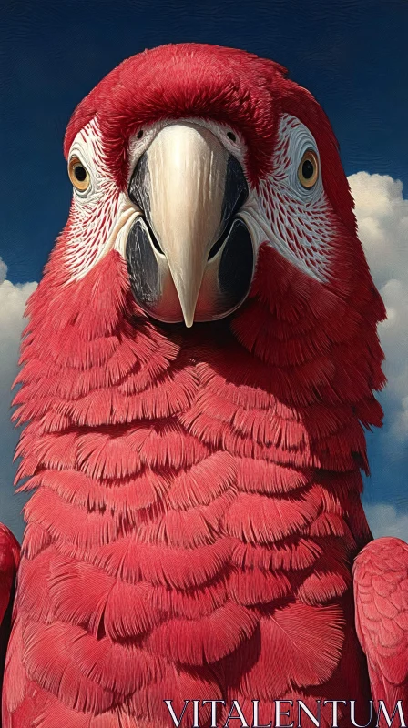 Close-Up of a Vibrant Macaw AI Image