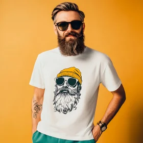 Casual Style Bearded Man with Sunglasses