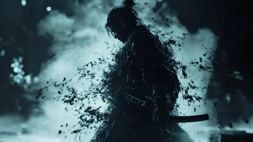 Silhouette of a Samurai in Shadow