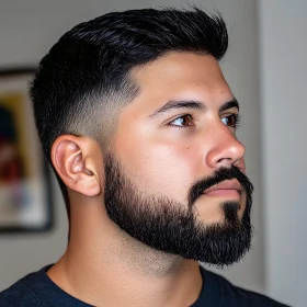 Stylish Man with Well-Groomed Beard