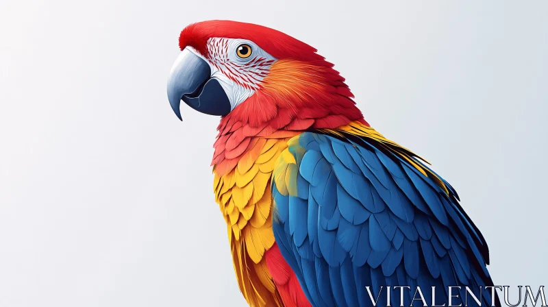 AI ART Exotic Parrot Close-Up