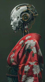 Humanoid Robot in Vibrant Kimono