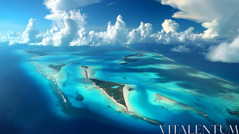 Turquoise Waters and Tropical Islands from Above AI Image