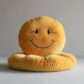 Bright Yellow Smiley Face Cushion