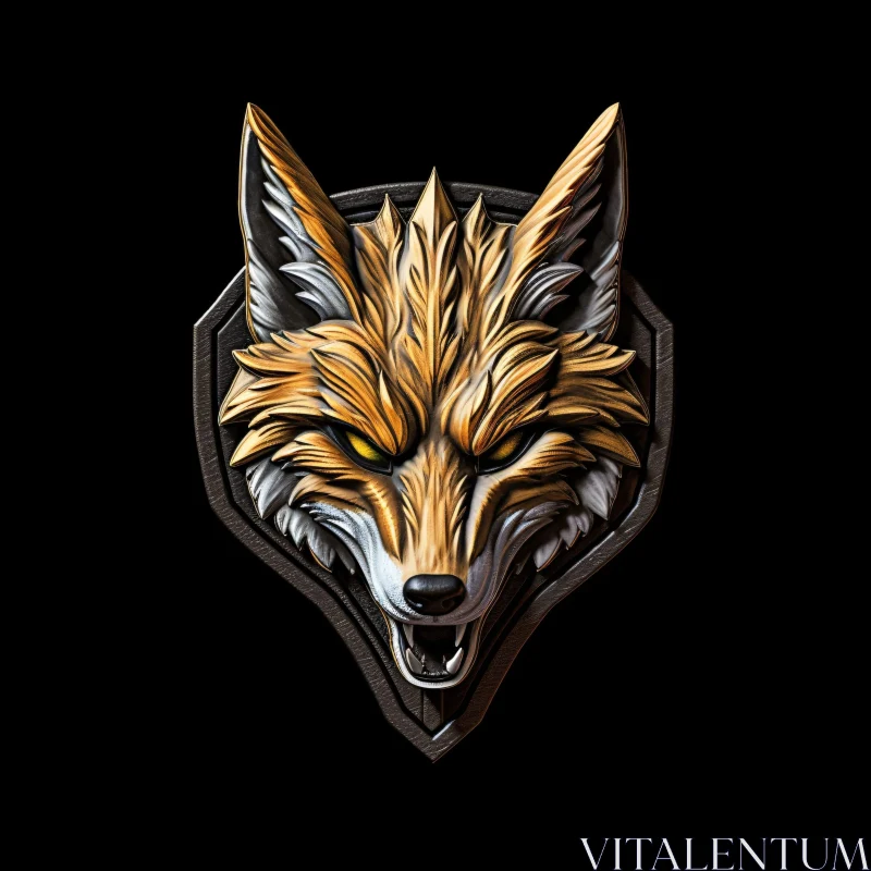 Stylized Fox Head Emblem AI Image