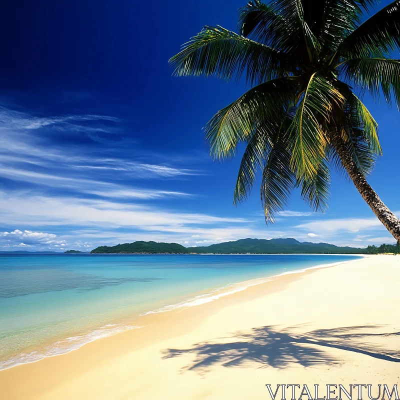 Beautiful Tropical Paradise Beach AI Image