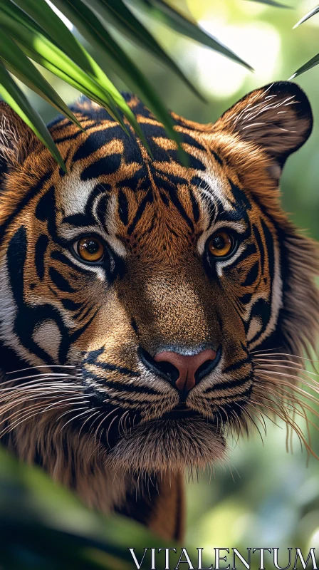 AI ART Tiger's Gaze in the Jungle