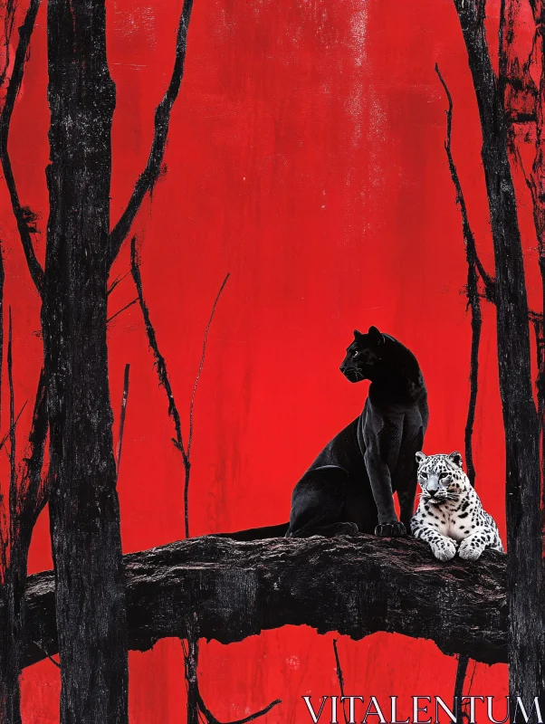 AI ART Big Cats in Contrasting Wilderness