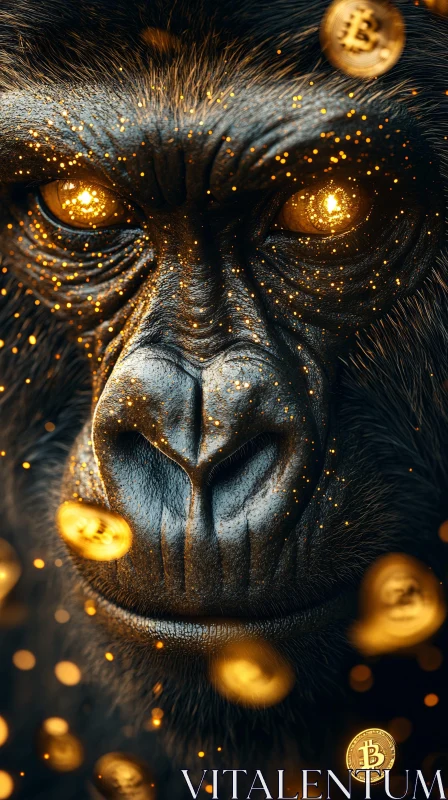 Crypto Gorilla in Gold AI Image