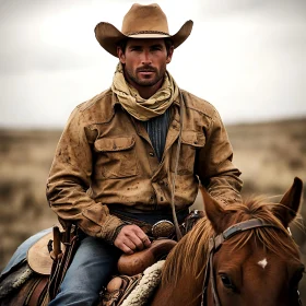 Western Cowboy on Horseback