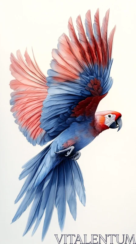 Colorful Macaw Soaring AI Image