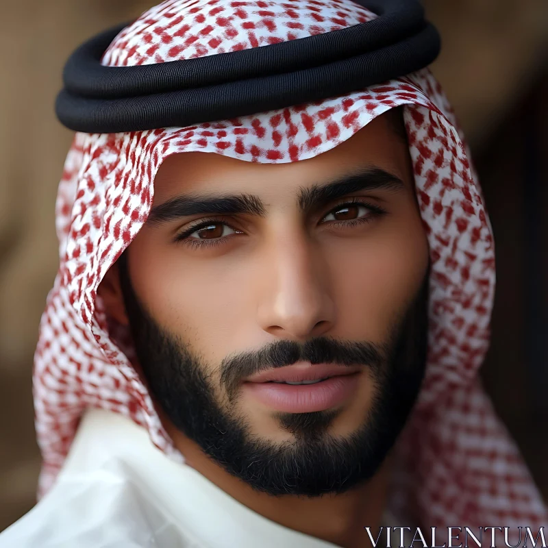 Middle Eastern Man in Traditional Clothing AI Image