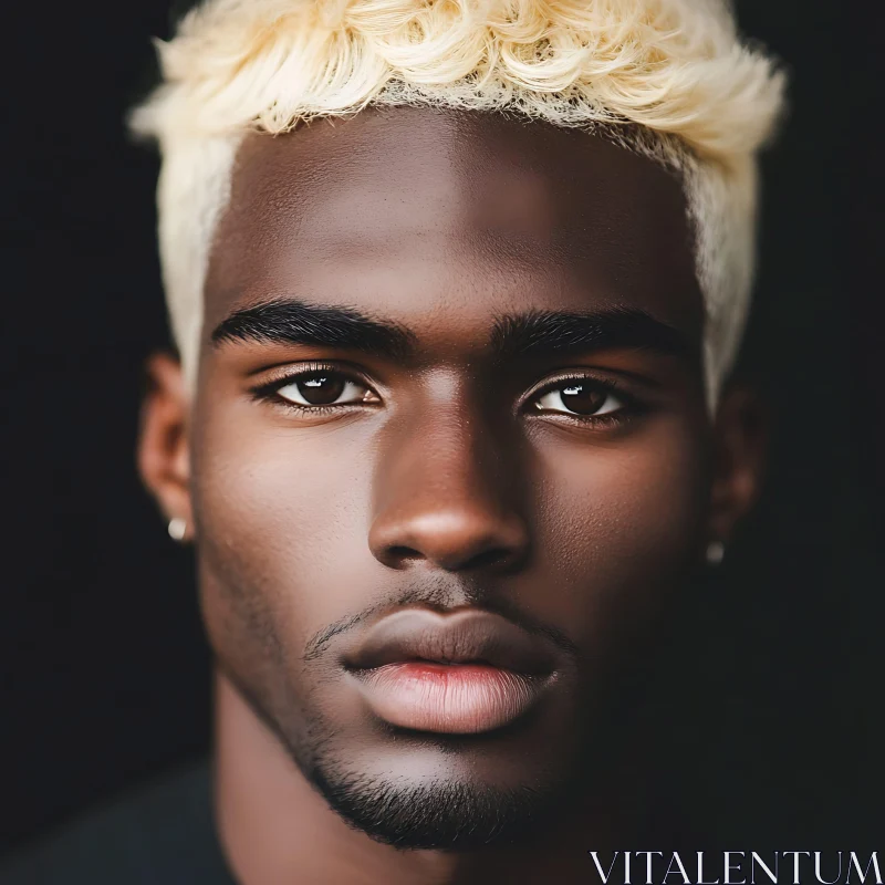 Blonde-Haired Man Close-Up Portrait AI Image